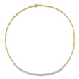 Round Cut Lab Grown Diamond Tennis Necklace 14K Two-Tone Gold (1.60ct)