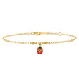 Enameled Ladybug 9inch with 1inch Extension Anklet Bracelet in 14k Gold