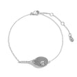 Lab Grown Diamond Tennis Racket Adjustable Bracelet 14K White Gold (0.15ct)