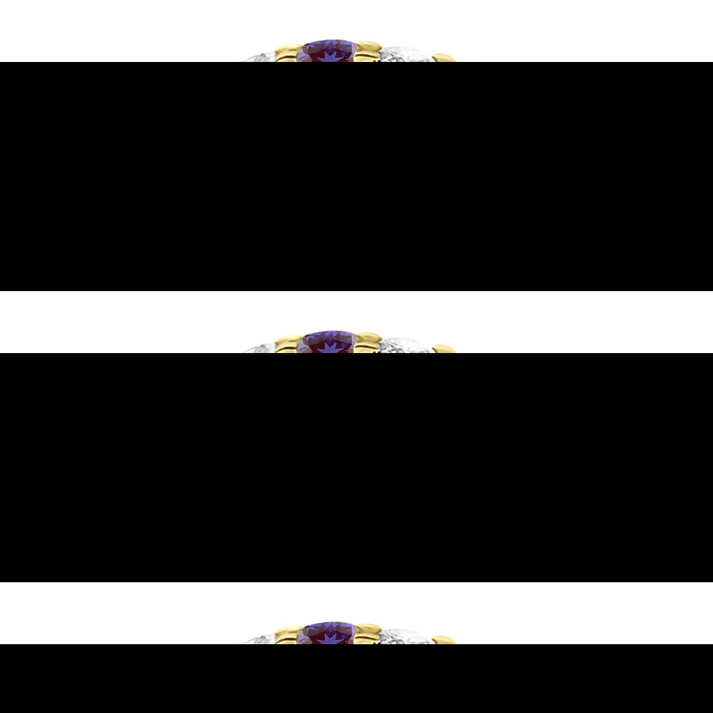 AZ10714 purple lab-created alexandrite and natural diamond eternity band in 14k yellow gold, true profile product view