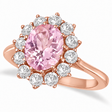 Oval Pink Sapphire & Diamond Accented Ring in 14k Rose Gold (3.60ctw)