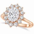 Oval Lab Diamond Accented Ring 18k Rose Gold (2.80ctw)