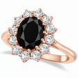 Oval Onyx and Diamond Ring 18k Rose Gold (3.60ctw)