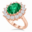 Oval Emerald and Diamond Ring 18k Rose Gold (5.40ctw)