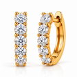 Hinged Hoop Lab Diamond Huggie Style Earrings 14k Yellow Gold (0.25ct)