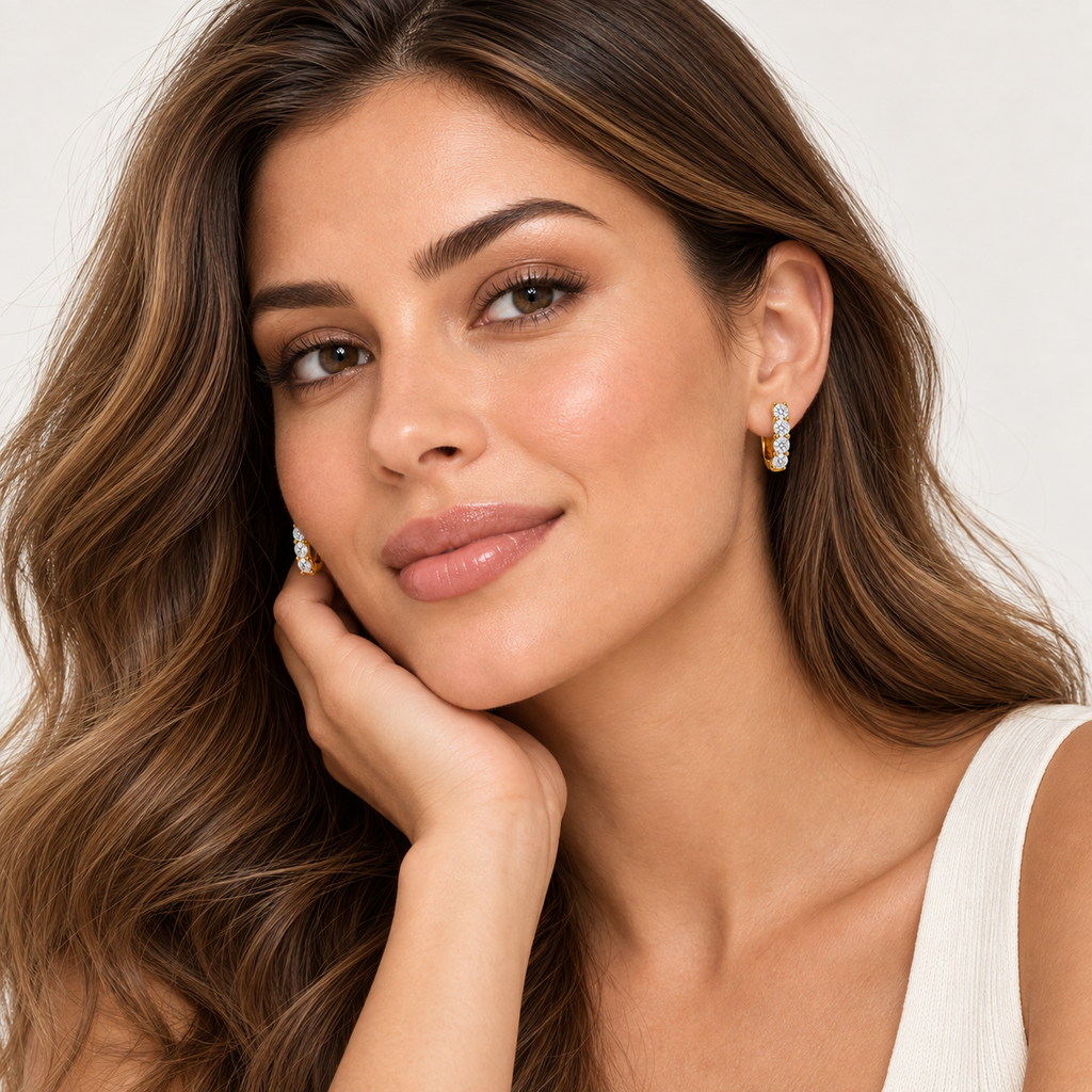 Hinged Hoop Lab Diamond Huggie Style Earrings 14k Yellow Gold (0.25ct)