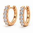 Hinged Hoop Lab Diamond Huggie Style Earrings 14k Rose Gold (1.00ct)