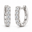 Hinged Hoop Lab Diamond Huggie Style Earrings 14k White Gold (1.00ct)