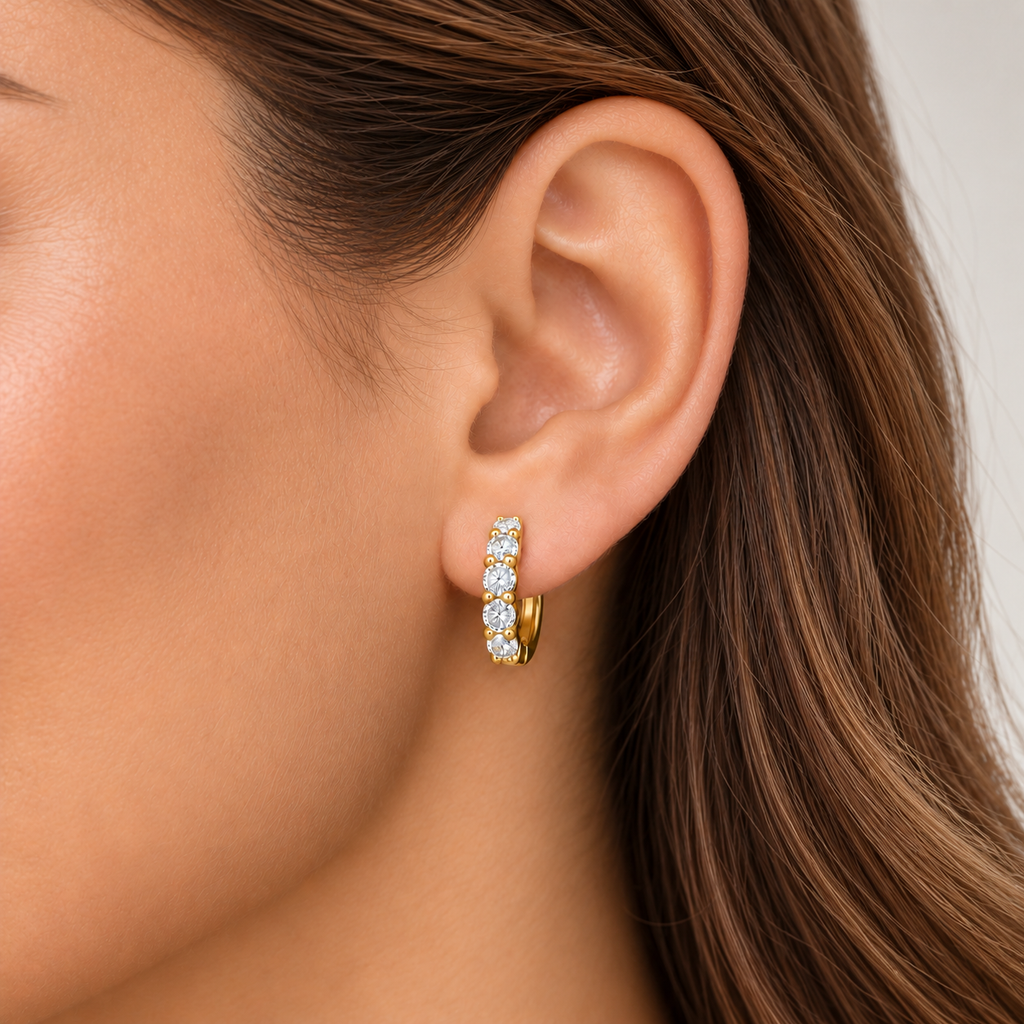 Hinged Hoop Lab Diamond Huggie Style Earrings 14k Yellow Gold (1.00ct)