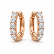 Hinged Hoop Lab Diamond Huggie Style Earrings 14k Rose Gold (2.00ct)