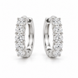 Hinged Hoop Lab Diamond Huggie Style Earrings 14k White Gold (2.00ct)
