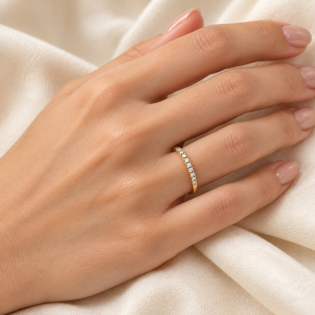 Round Lab Diamond Stackable Ring 14K Yellow Gold (0.17ct)