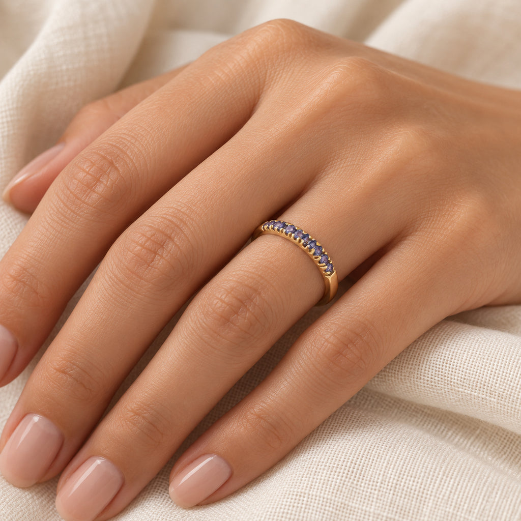 Round Alexandrite Stackable Ring 14K Yellow Gold (0.26ct)