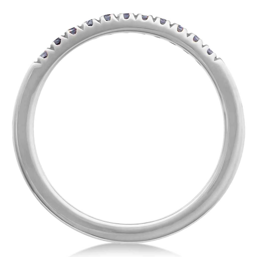 Round Amethyst Stackable Ring 14K White Gold (0.18ct)