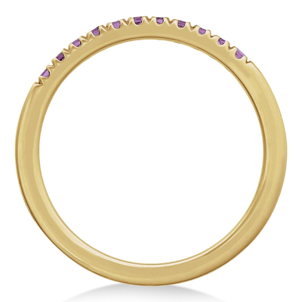 Round Amethyst Stackable Ring 14K Yellow Gold (0.18ct)