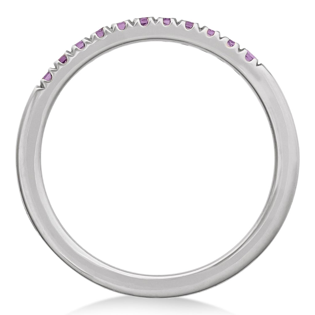 Round Amethyst Stackable Ring Sterling Silver (0.18ct)