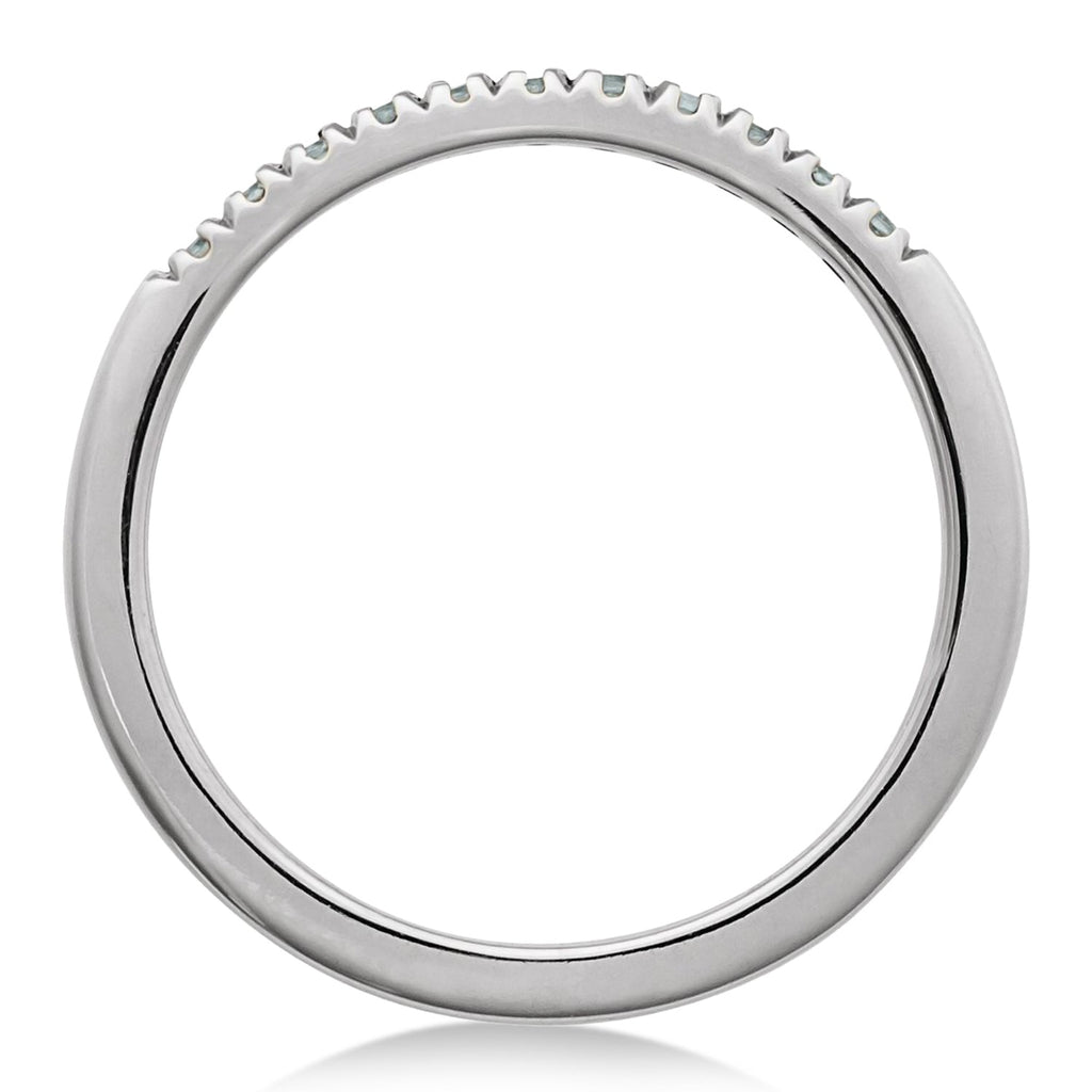 Round Aquamarine Stackable Ring 14K White Gold (0.18ct)