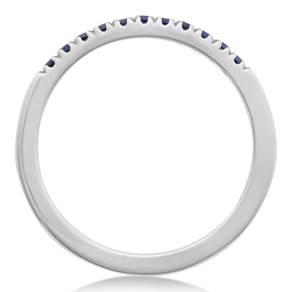 Round Blue Sapphire Stackable Ring Sterling Silver (0.22ct)