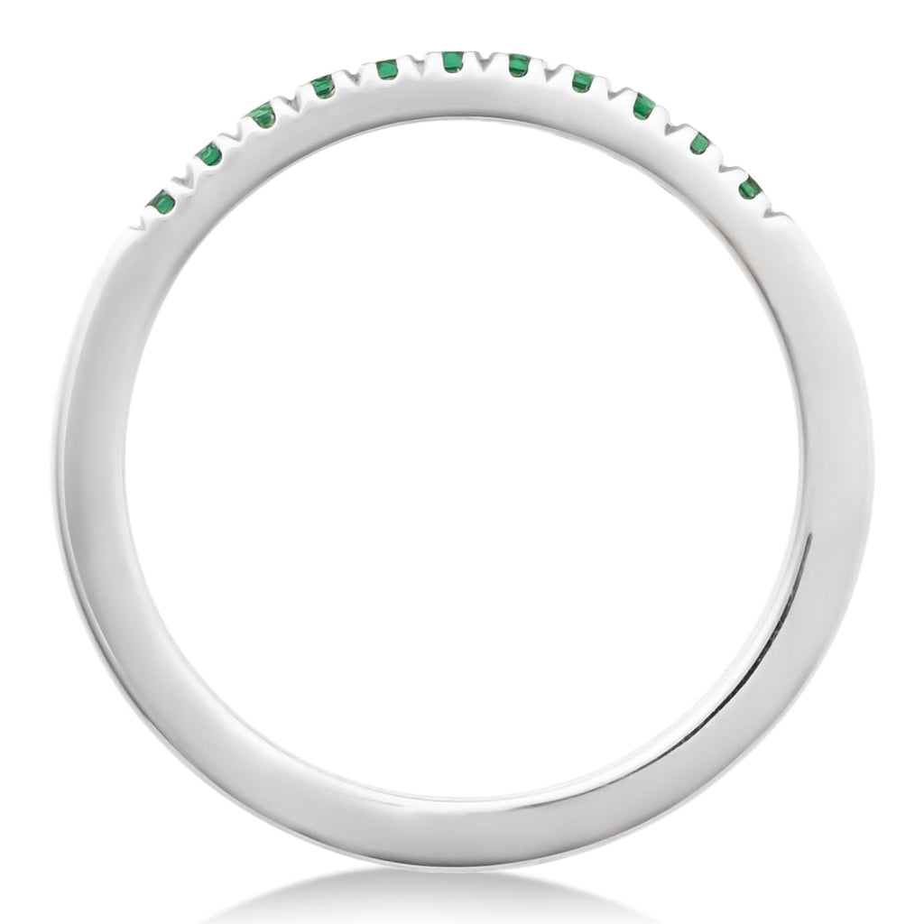 Round Emerald Stackable Ring 14K White Gold (0.22ct)