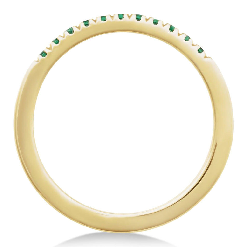 Round Emerald Stackable Ring 14K Yellow Gold (0.22ct)