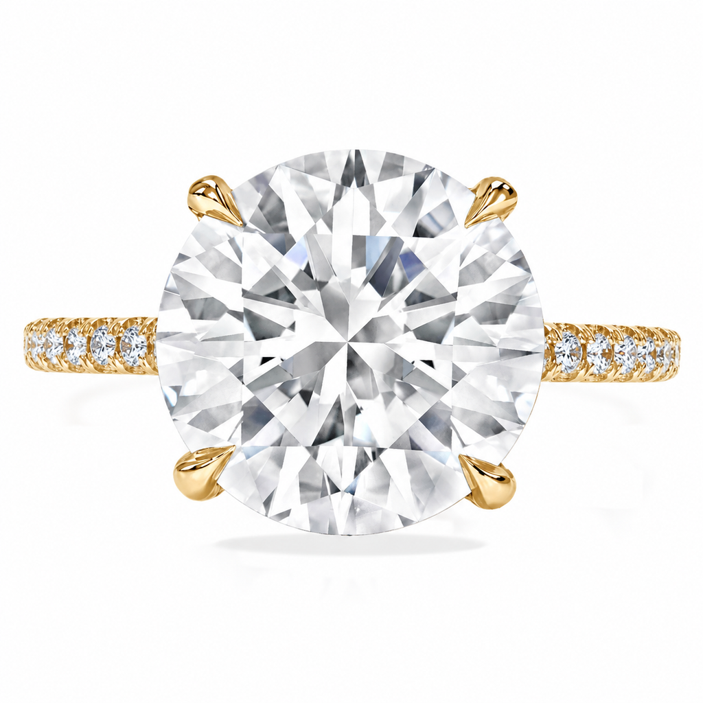 Round Brilliant Cut Lab Diamond Solitaire Engagement Ring 14K Yellow Gold (5.50ct)