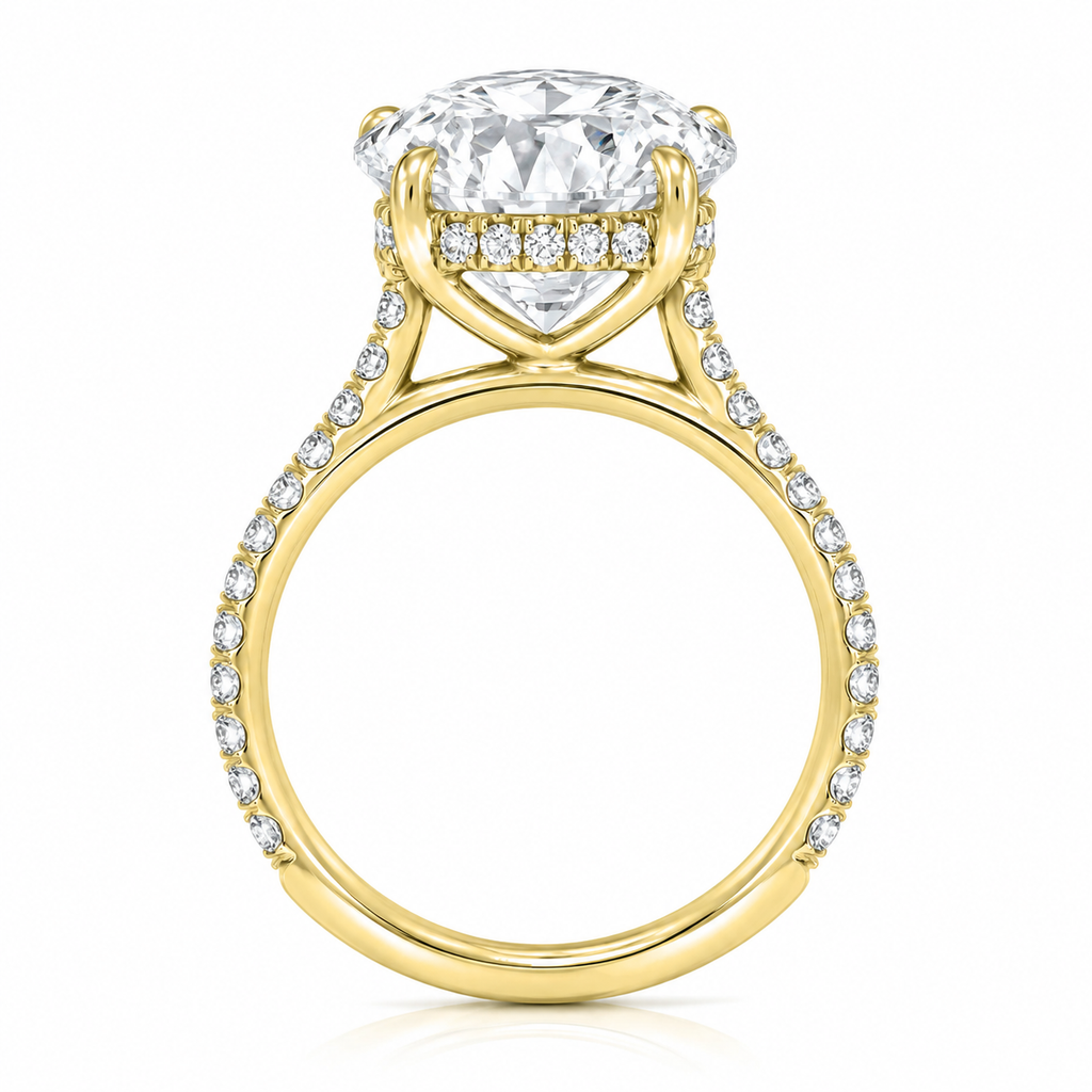 Round Brilliant Cut Lab Diamond Solitaire Engagement Ring 14K Yellow Gold (5.50ct)