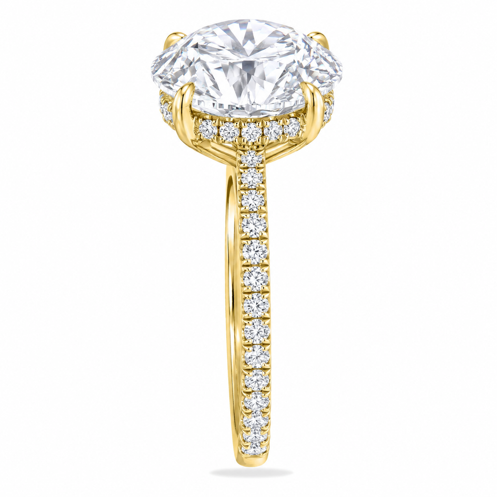 Round Brilliant Cut Lab Diamond Solitaire Engagement Ring 14K Yellow Gold (5.50ct)
