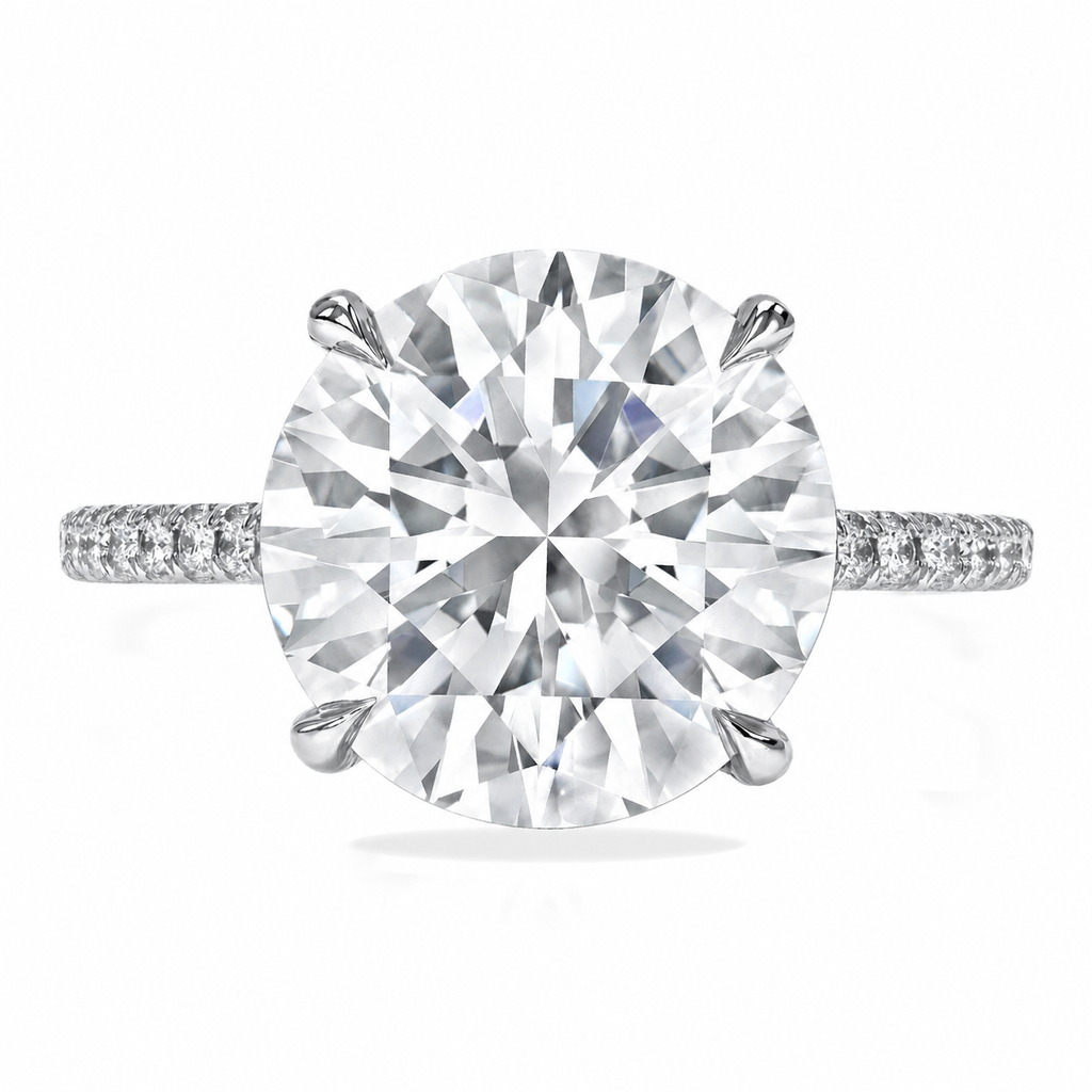Round Brilliant Cut Lab Diamond Solitaire Engagement Ring 18K White Gold (5.50ct)