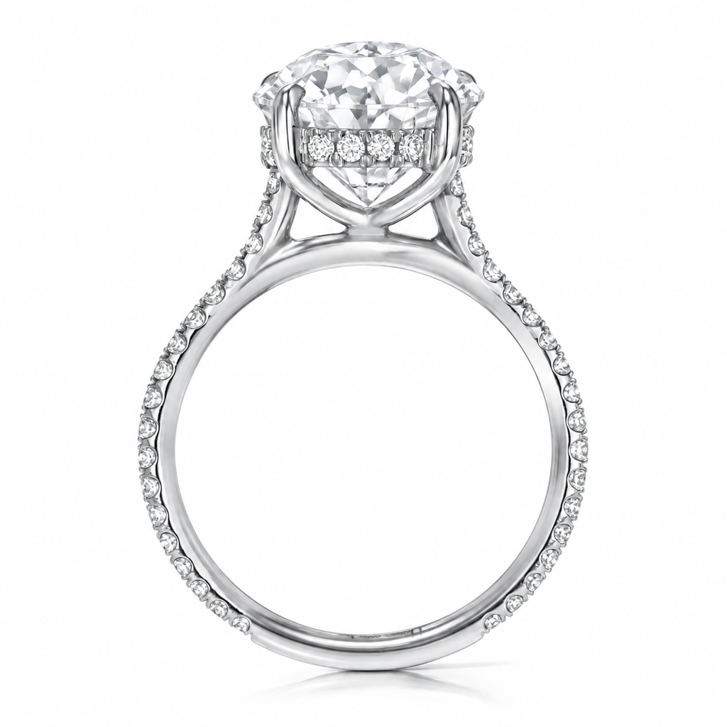 Round Brilliant Cut Lab Diamond Solitaire Engagement Ring 18K White Gold (5.50ct)