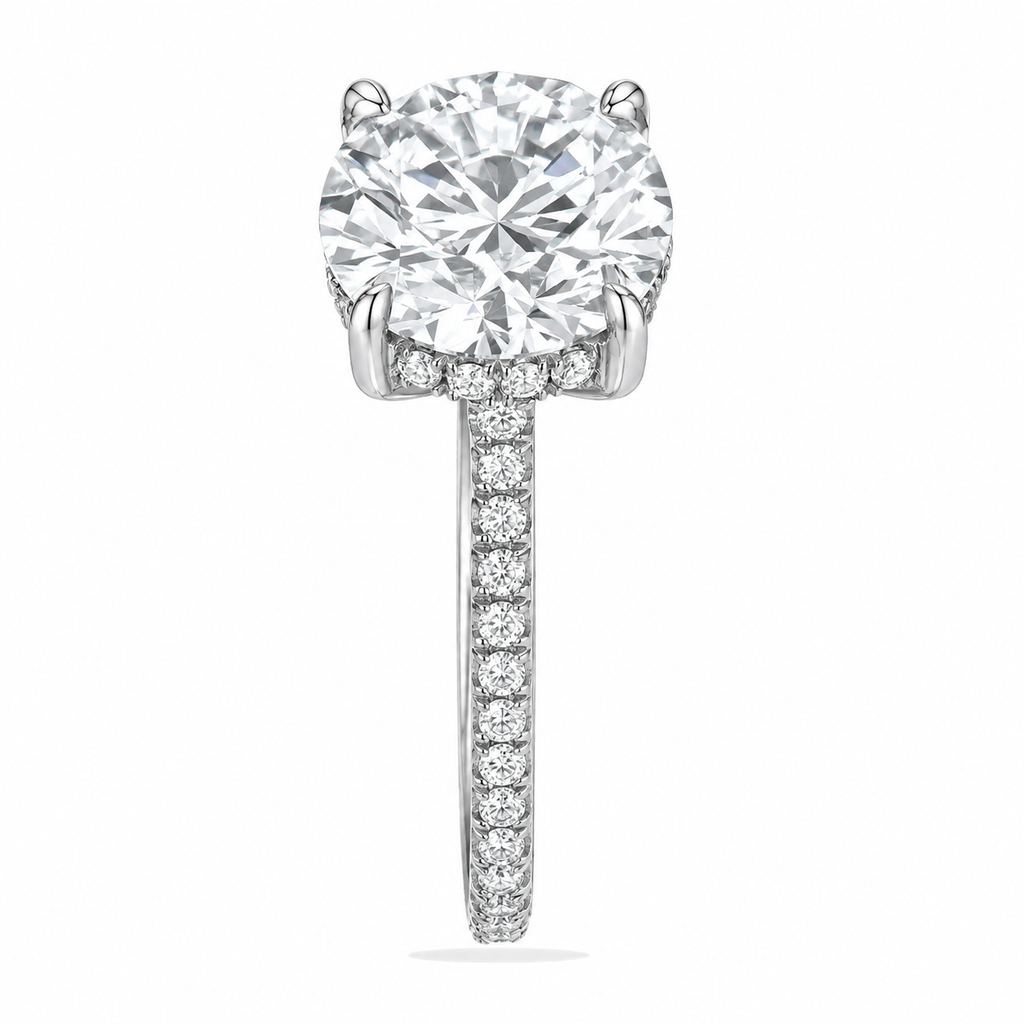 Round Brilliant Cut Lab Diamond Solitaire Engagement Ring 18K White Gold (5.50ct)