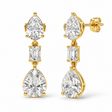 Pear & Emerald Cut Lab Grown Diamond Drop Earrings 14k Yellow Gold (7.80ctw)