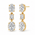 Oval & Emerald Cut Lab Grown Diamond Drop Earrings 14k Yellow Gold (7.80ctw)