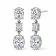 Oval & Emerald Cut Lab Grown Diamond Drop Earrings 14k White Gold (7.80ctw)
