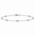 Emerald Cut Lab Grown Diamonds by the Yard Anklet in 14k White Gold (1.50ctw)