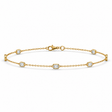 Emerald Cut Lab Grown Diamonds by the Yard Anklet in 14k Yellow Gold (1.50ctw)