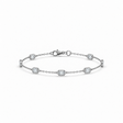 Emerald Cut Lab Grown Diamonds by the Yard Bracelet in 14k White Gold (1.50ctw)