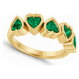 Five Heart Lab Emerald Bezel-Set Ring in 14K Yellow Gold 1.05ct