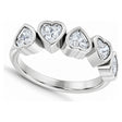 Five Heart Lab Diamond Bezel-Set Ring in 14K White Gold 1.13ct
