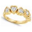 Five Heart Lab Diamond Bezel-Set Ring in 14K Yellow Gold 1.13ct