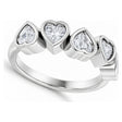 Five Heart Lab Diamond Bezel-Set Ring Sterling Silver 1.13ct