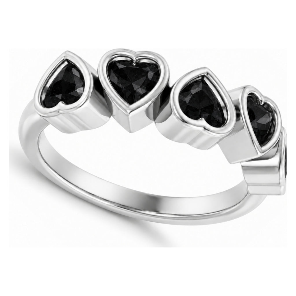 AZ29505 natural black onyx ring in sterling silver — 12 degree main view