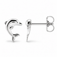 Dolphin Stud Earrings 14k White Gold