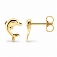 Dolphin Stud Earrings 14k Yellow Gold