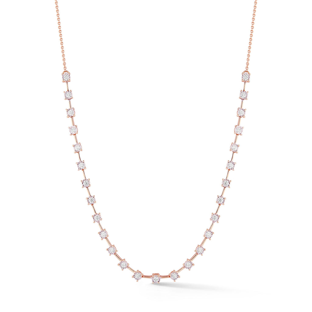 Interval lab diamond tennis necklace 14K rose gold — reference design, main view; reference design