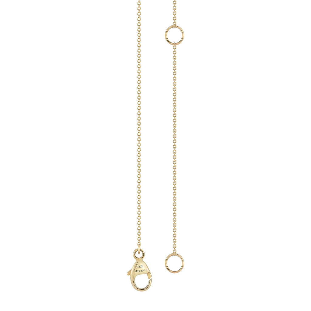 Half tennis necklace in 14K yellow gold — clasp detail
