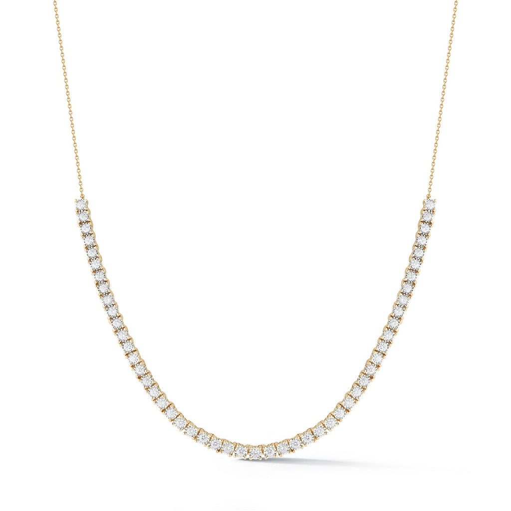 Half Tennis Diamond Necklace in 14K yellow gold — main