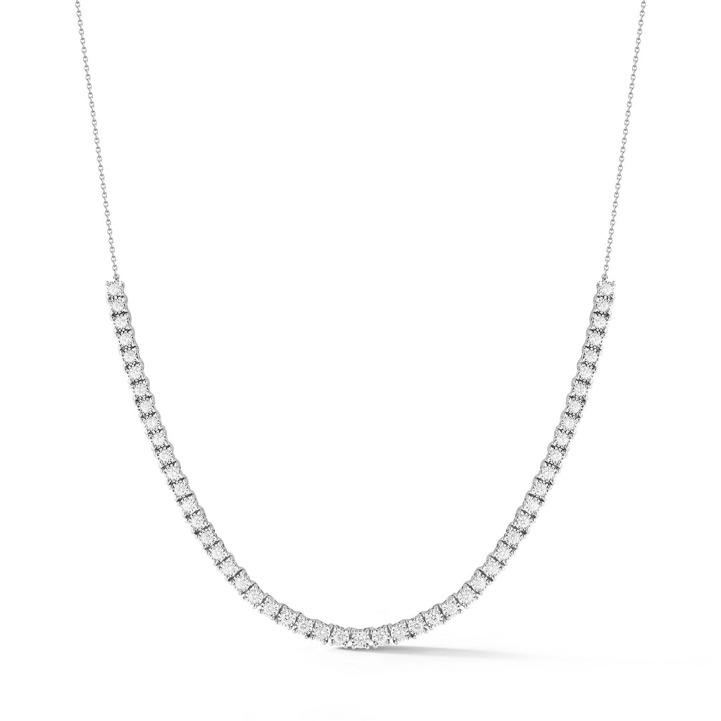 Half tennis necklace in 14K white gold — main