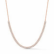 Half Tennis Diamond Necklace 14K Rose Gold 0.90ct