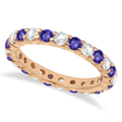 Eternity Lab  Diamond & Tanzanite Ring Band 14k Rose Gold (2.40ct)