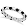 Eternity Lab  Black & White Diamond Ring Band 14k White Gold (2.50ct)